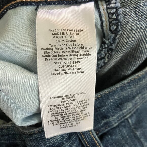 Current Elliott Short Sally Skirt Womens 27 Blue Button Front Jean Denim Skirt - Picture 8 of 9